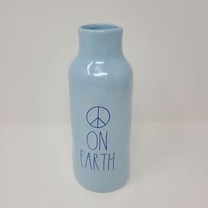 NWOT Rae Dunn PEACE ON EARTH blue vase Rae Dunn flower vase